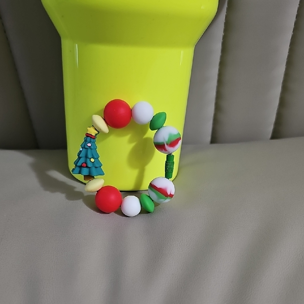 Festive Decorated Christmas Tree Tumbler Charm